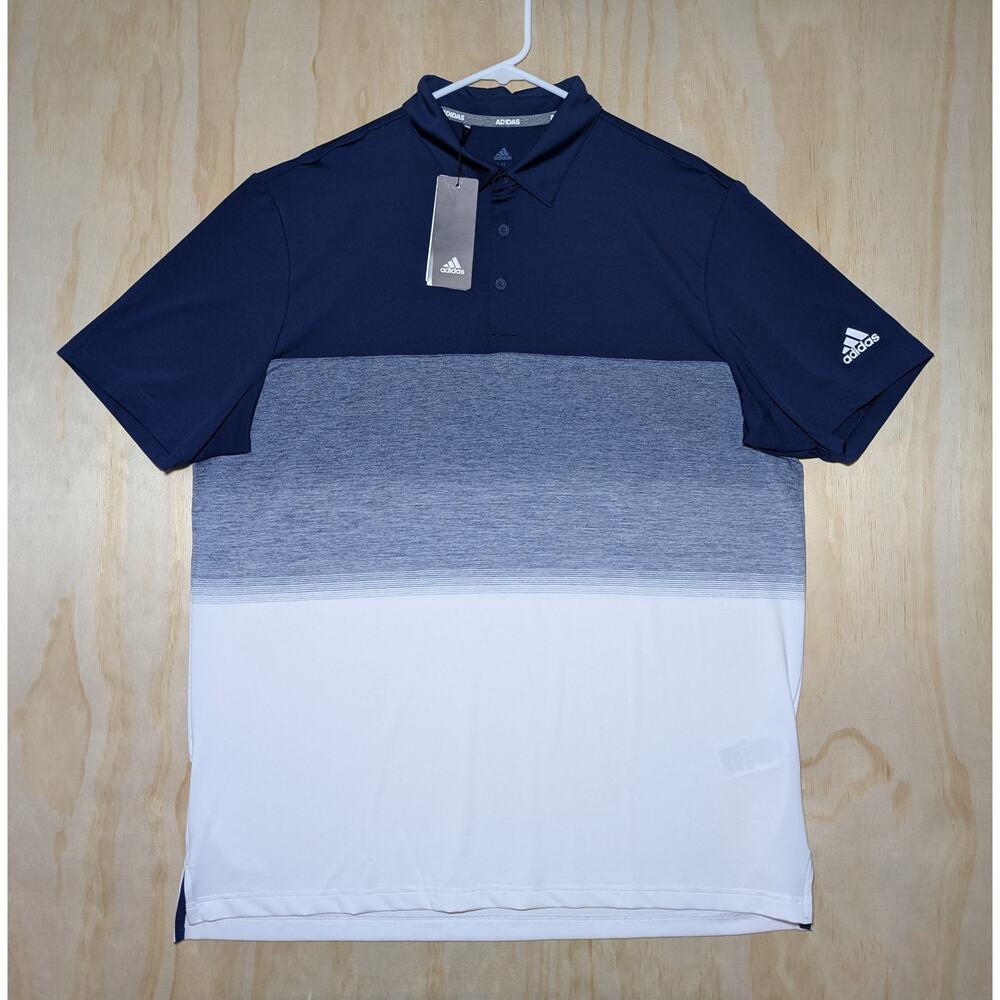 Adidas Men's XL Ultimate365 Golf Polo Shirt Dark Blue White Colorblock NWT